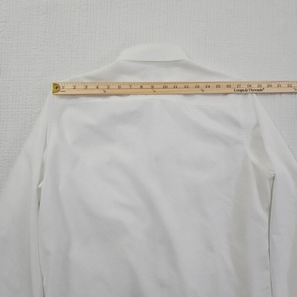Calvin Klein Button Up Shirt Men's M White Slim Fit Snaps Long Sleeve EUC LN - Picture 11 of 15